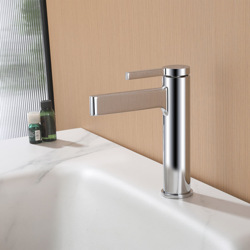 Robinet de lavabo de salle de bain monocorps et monocommande en laiton massif 7-3 / 5 po, Chrome poli, Bonde incluse