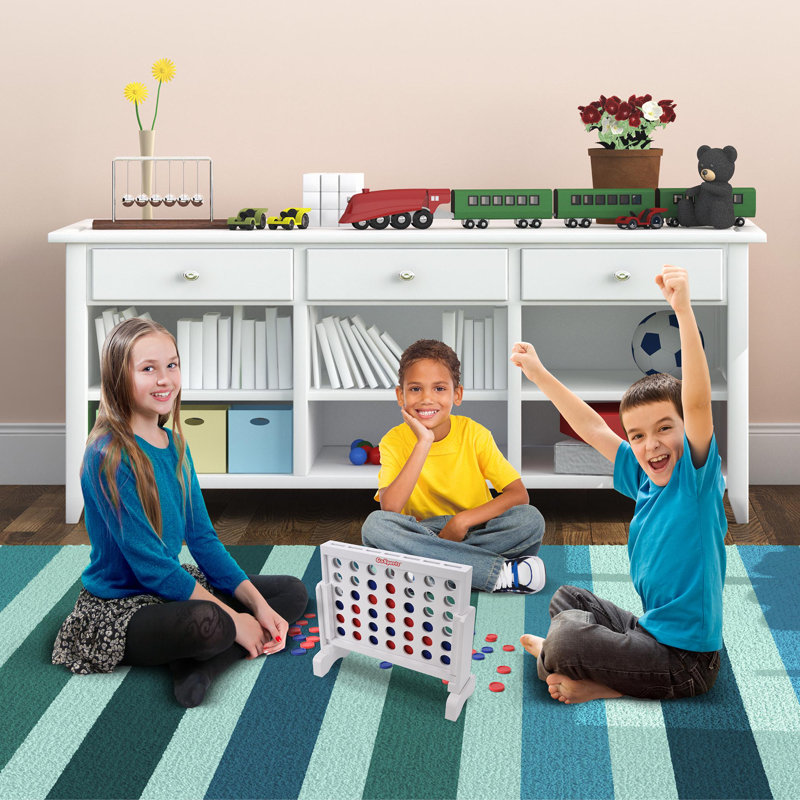 1ft Four-in-a-Row Game with Carrying Case, White