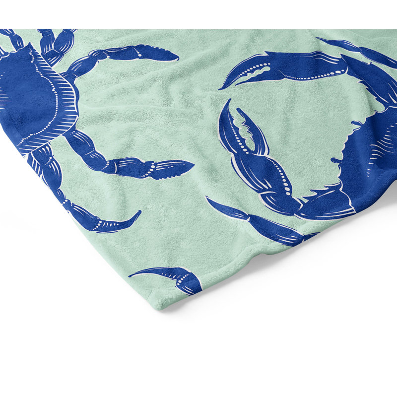 Couverture en velours de coton vison Crabby, L 60 po x l 50 po, Comme neuf