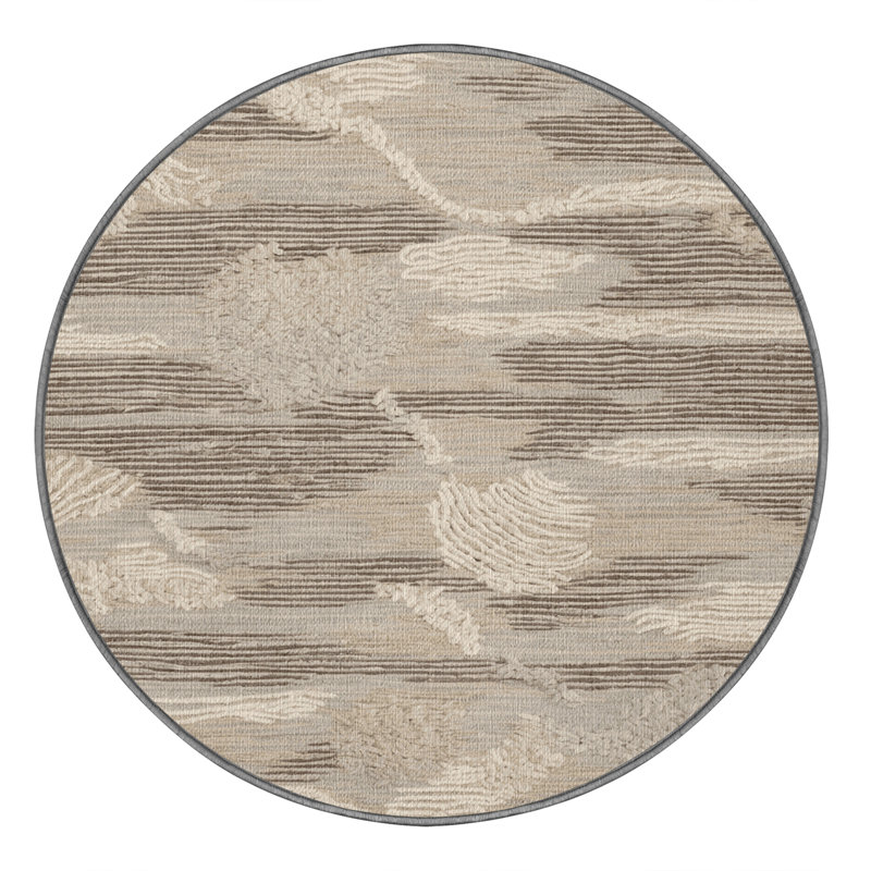  Tapis hawaïen lavable Beach Neutrals, Rond 6 pi