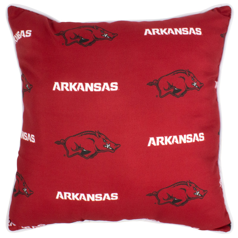NCAA Square Pillow Cover & Insert, Arkansas