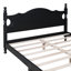 Cadre de lit plateforme en bois grand format, lit plateforme de style rétro avec support en lattes de bois, noir-317639264