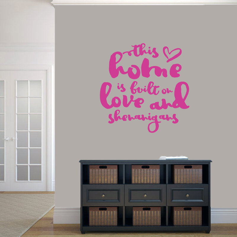 Text & Numbers Non-Wall Damaging Wall Decal, Hot Pink