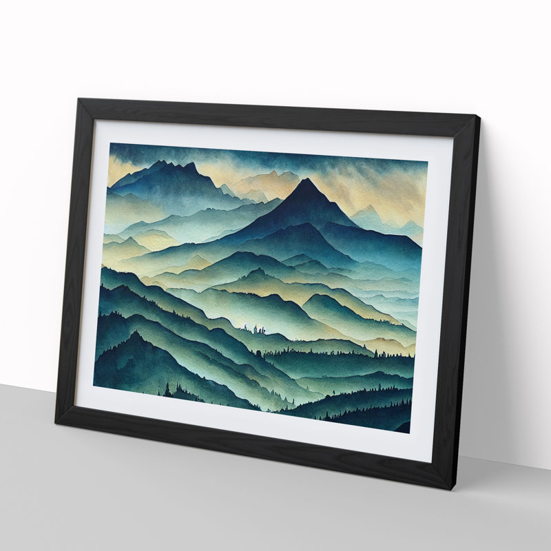 Cool Mist Mountains Vol.2 - Framed Print, Black, 46cm H x 64cm W x 2cm D