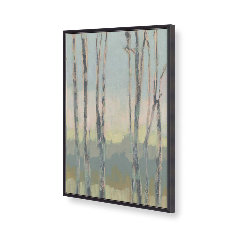 Doux lumière entre les arbres II, H 15,25 po x l 12,25 po, Encadrement ouvert, zinc vieilli