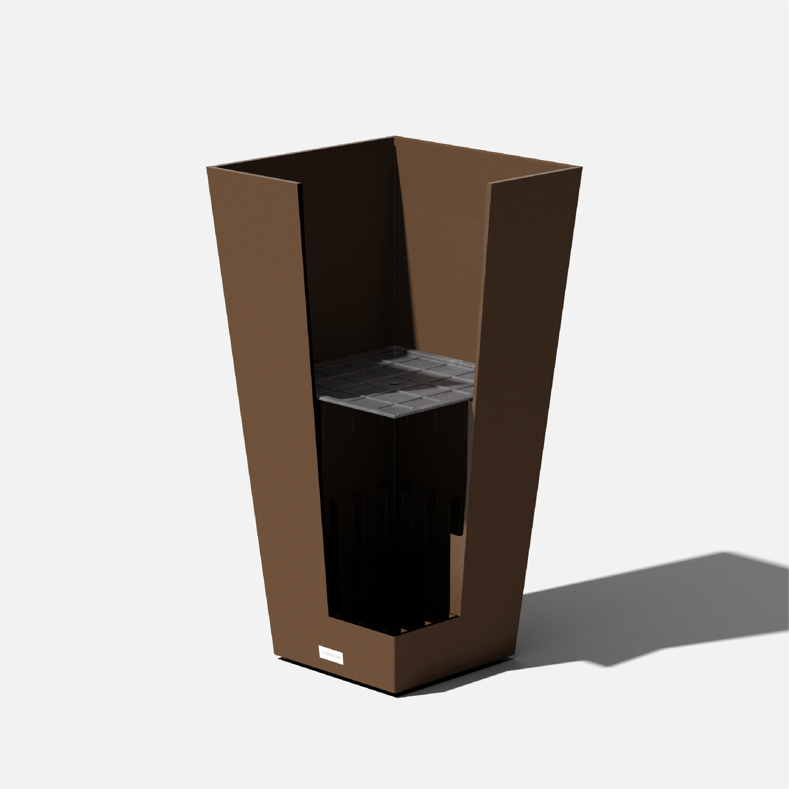 Pure Series Midland Planter, 30" H x 15.25" W x 15.25" D, Espresso, Set of 1