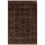 Hand-Knotted High-Quality Black and Black Area Rug