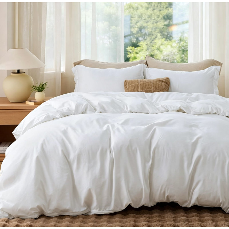 Bedding, White Solid Colour