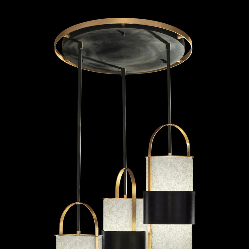 Bond 6 - Light LED Pendant, White, Black/Gold
