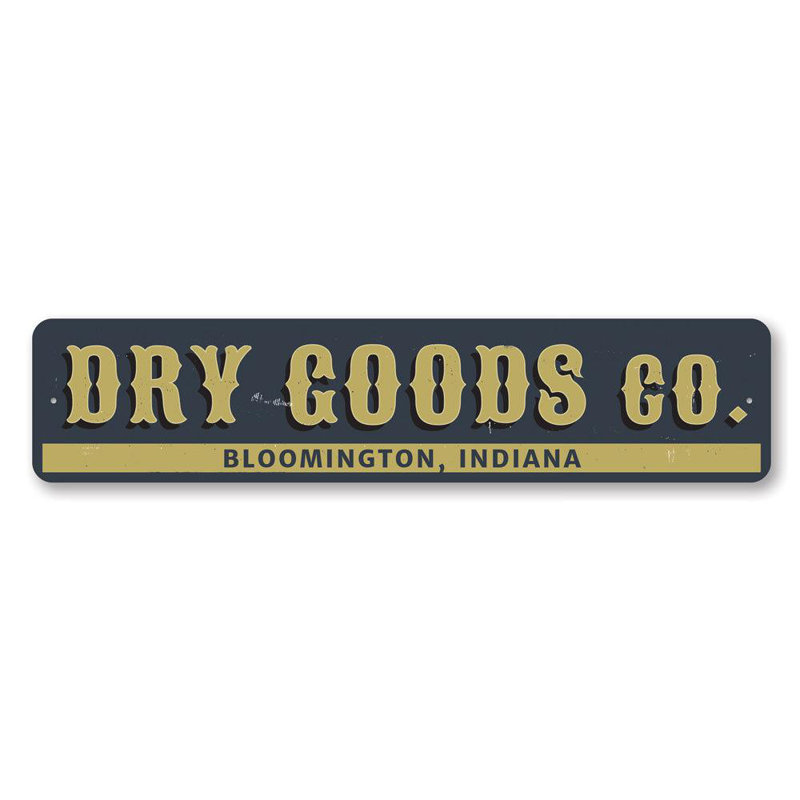 Plaque en aluminium Dry Goods Company, H 4 po x l 18 po x P 0,04 po