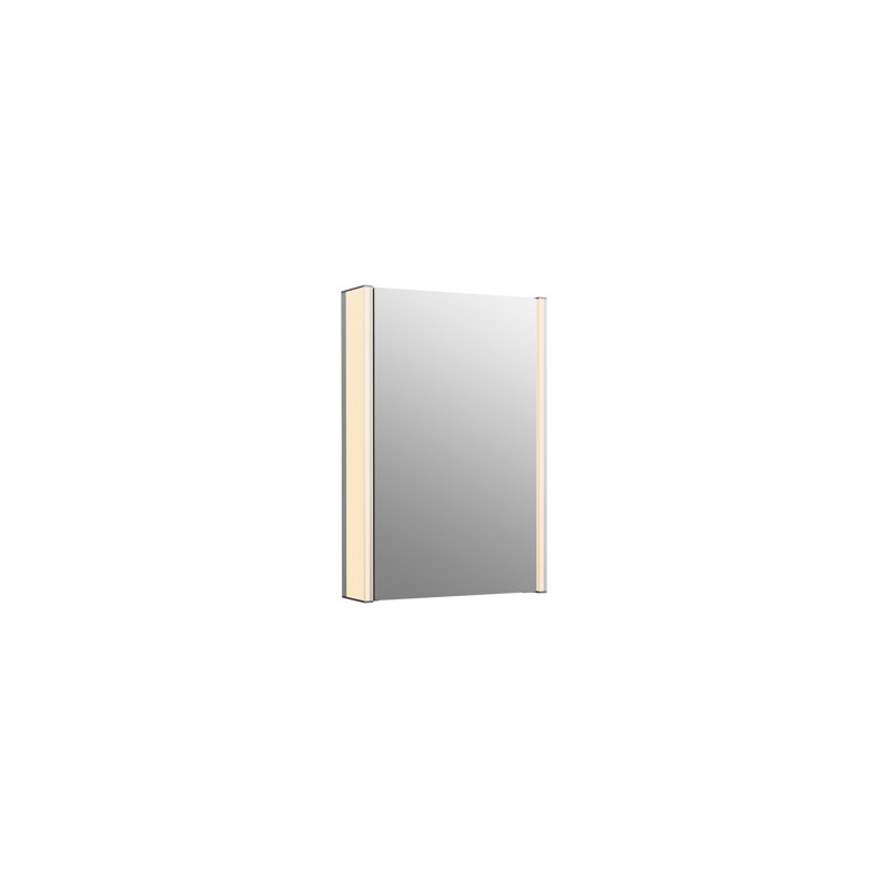 Maxstow Surface Mount Frameless Medicine Cabinet with LED Lighting, 24" H x 17" W x 3.87" D, Vertical