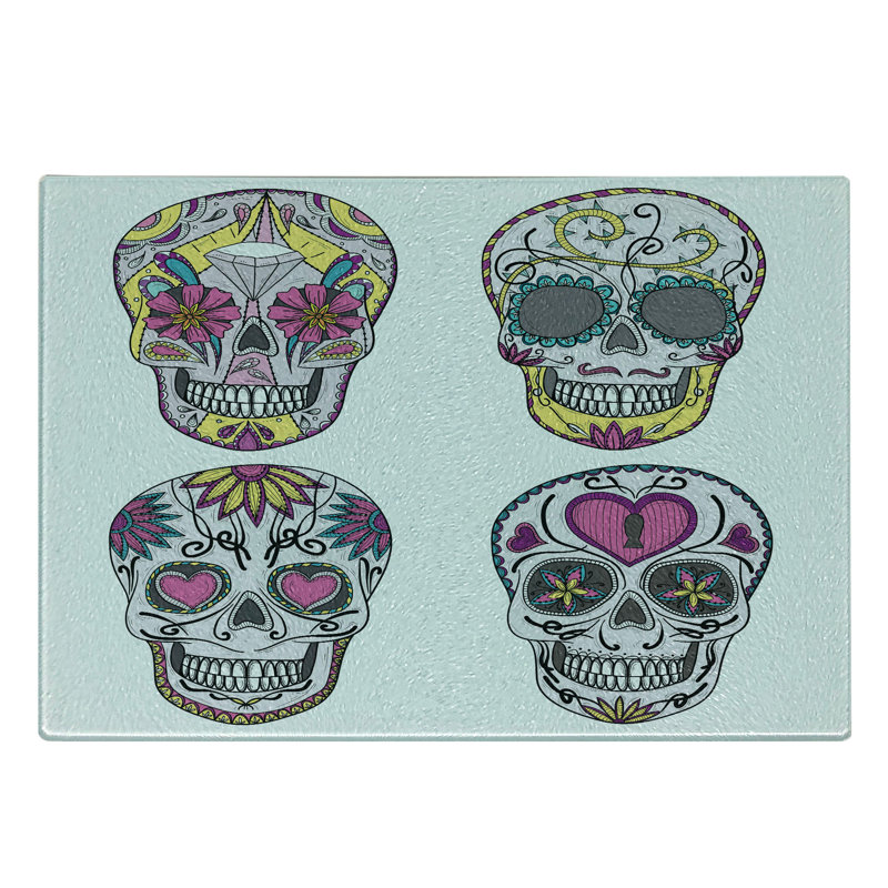 Multicolore planche à découper en verre trempé Ambesonne