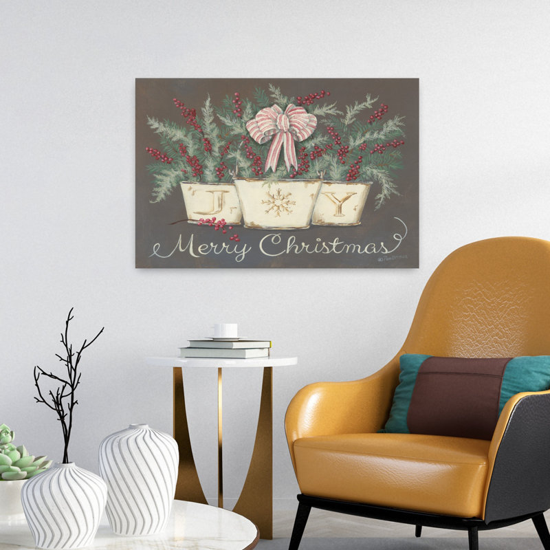 Farmhouse Joy, art hivernal contemporain, H 16 po x l 24 po