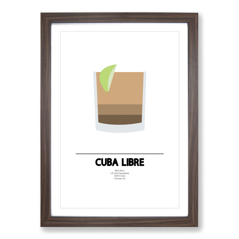 Cuba Libre - Picture Frame Painting, Walnut, 90cm H x 65cm W x 2cm D