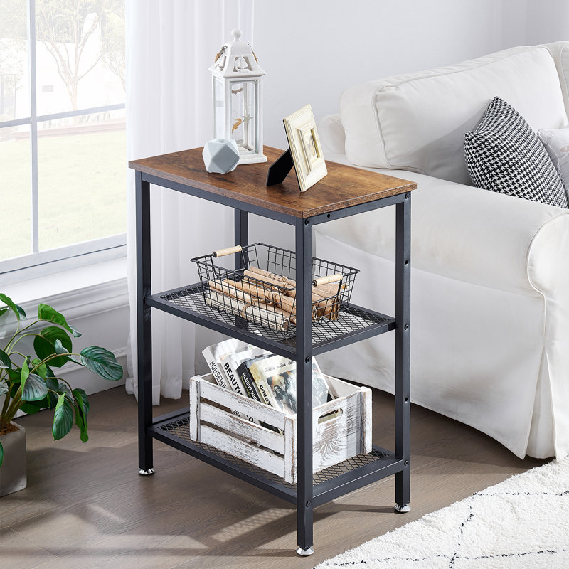 Table de chevet 3 couches Jeweldean, Gris / brun