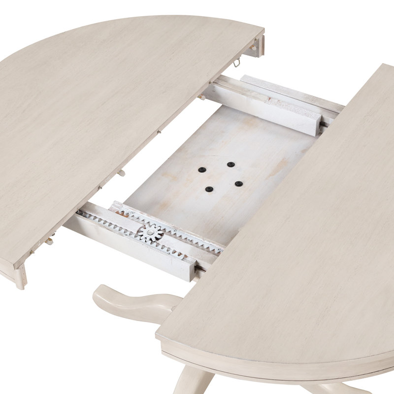 Ensemble de table de salle à manger moderne pour 4, Beige, Blanc antique