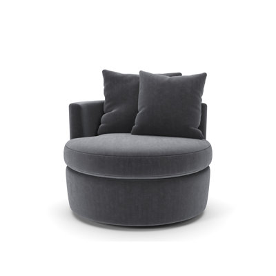 Dara 40" Upholstered Swivel Snuggler Chair