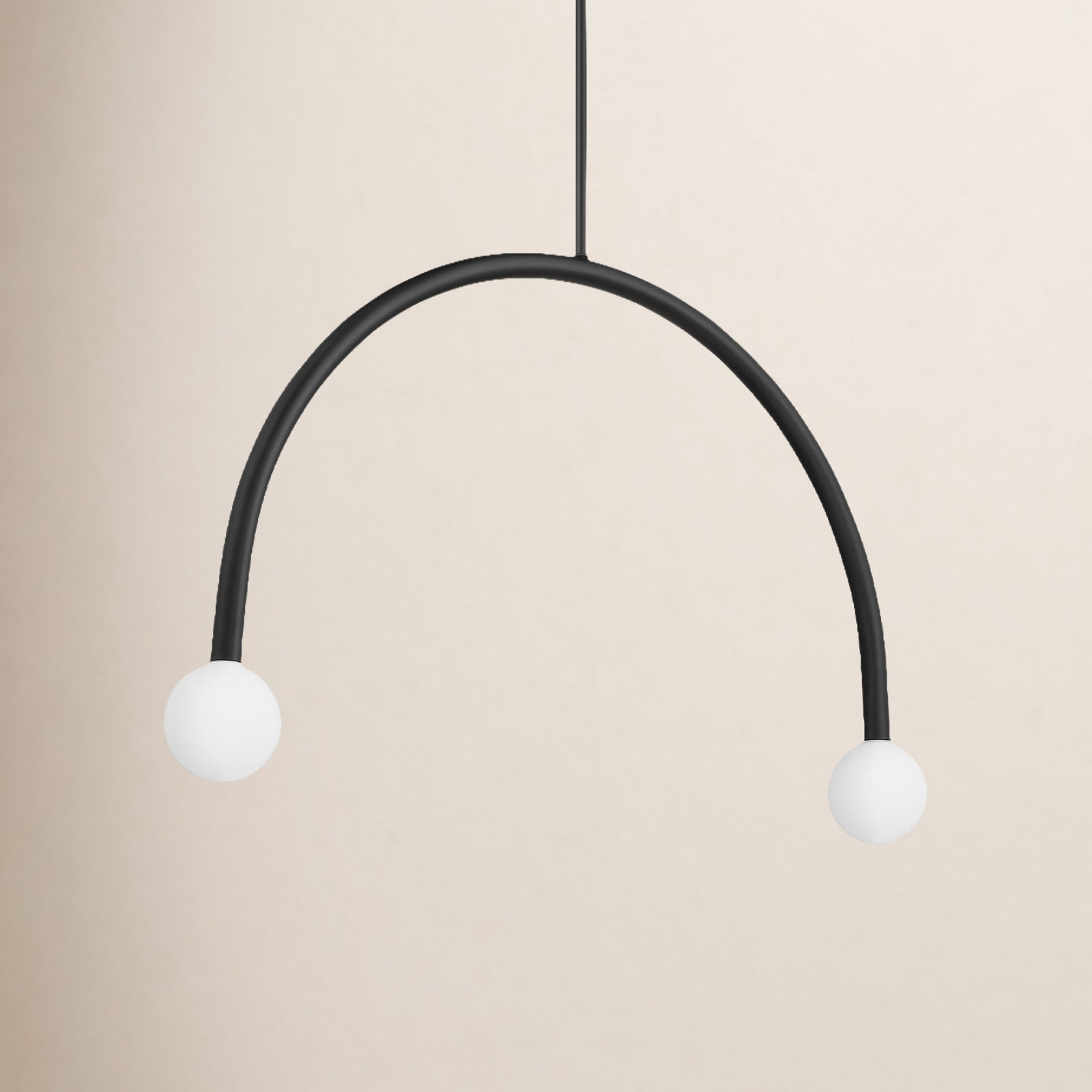Rua 2-Light Chandelier, Matte Black