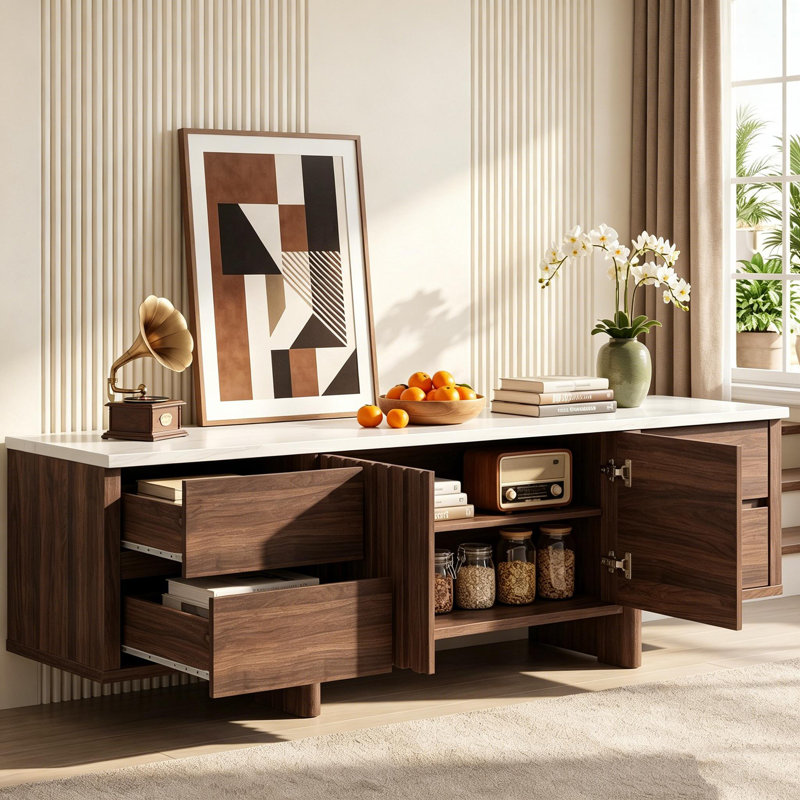 Meuble télé 64,4 po Kensley, Brown Wood