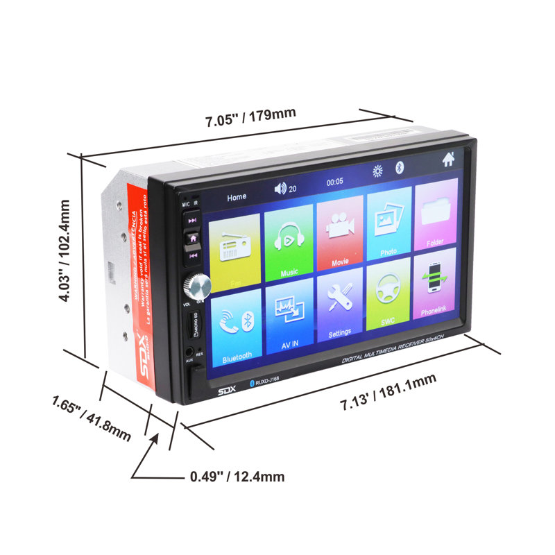 SDX Audio -7-Inch Multimedia Car Head Unit with Bluetooth and USB Input