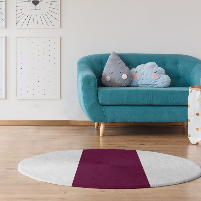 Tapis de zone rose foncé, Rond 5 pi