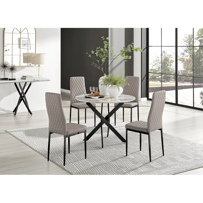 4 - Person Dining Set, Cappuccino/Black
