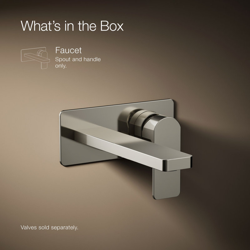 Parallel Wall-Mount Single-Handle Bathroom Sink Faucet, Polished Nickel