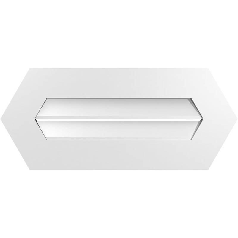 Horizontal Peaked Surface Mount Signature Urethane Functional Gable Vent, Primed Tan, 12" H x 28" W x 1" D