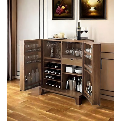 Support à vin rectangulaire en bois massif 35,43 "