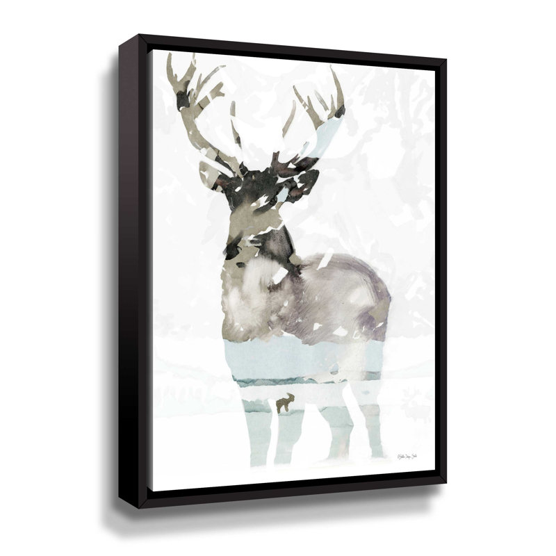 " Elk Impression 1 " Painting Print, Black Framed, 10" H x 8" W