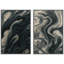 Art mural abstrait, ensemble de 2 reproductions d'art encadrées sur toile-118759347-118759348