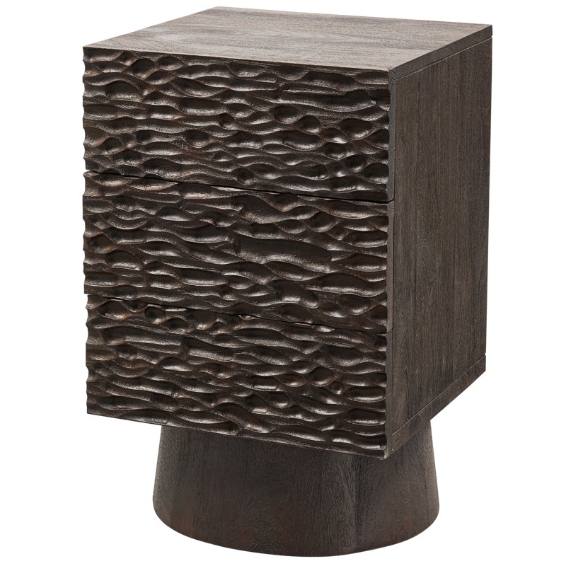 Crumble 40cm W Solid Wood Bedside Table