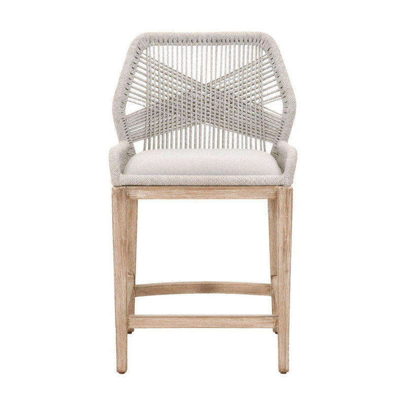Upholstered Counter Stool with Metal Frame, Gray, Counter Stool (26" Seat Height)