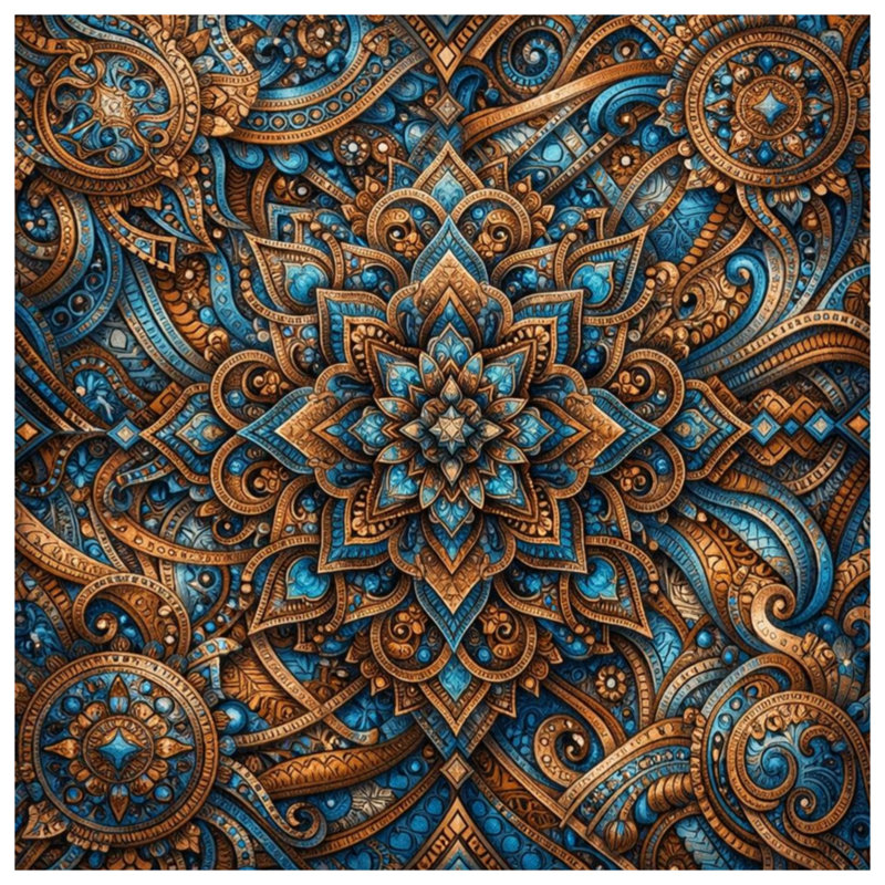 Rideaux de douche complexes à motif mandala très longs, 70in W x 93in H