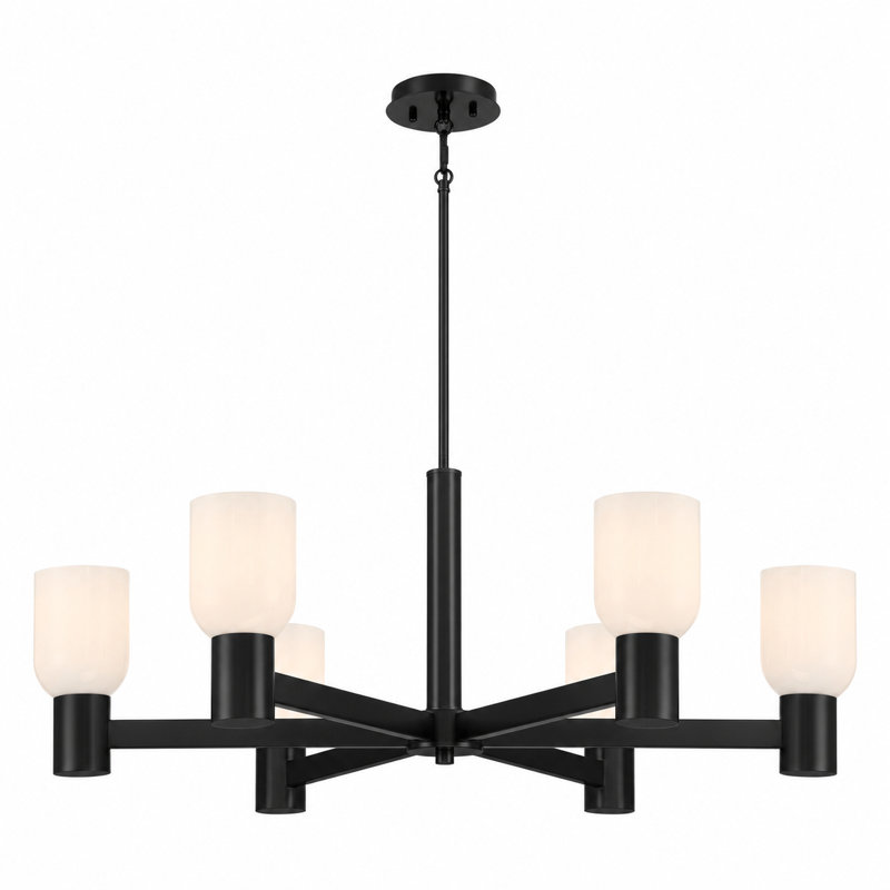 6 - Light Chandelier, Black