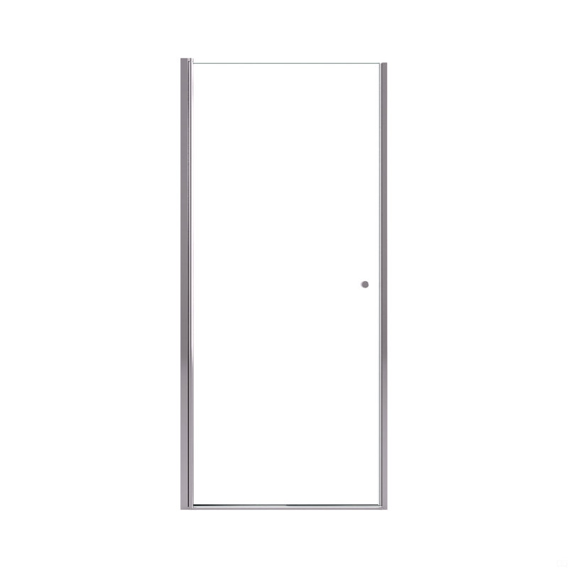 Frameless Circular Pivot Shower Door With 1/4" (6Mm) Thick SGCC Tempered Glass, Silver