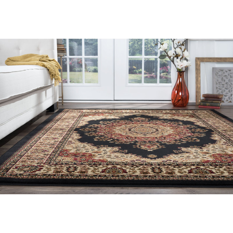 Tapis beige / noir Clarence, Rectangle 8 pi x 11 pi