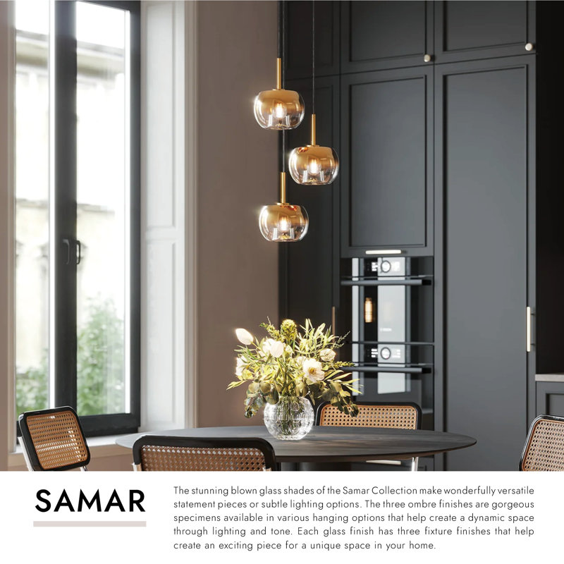 Samar 3 - Light Cluster Pendant, Brushed Gold/Copper