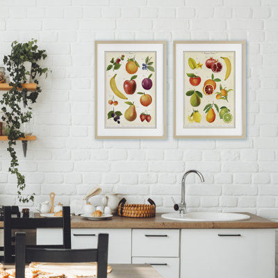 Ensemble de 2 impressions encadrées sous verre Glass Kitchen Kitchen, design par Diane Neukirch
