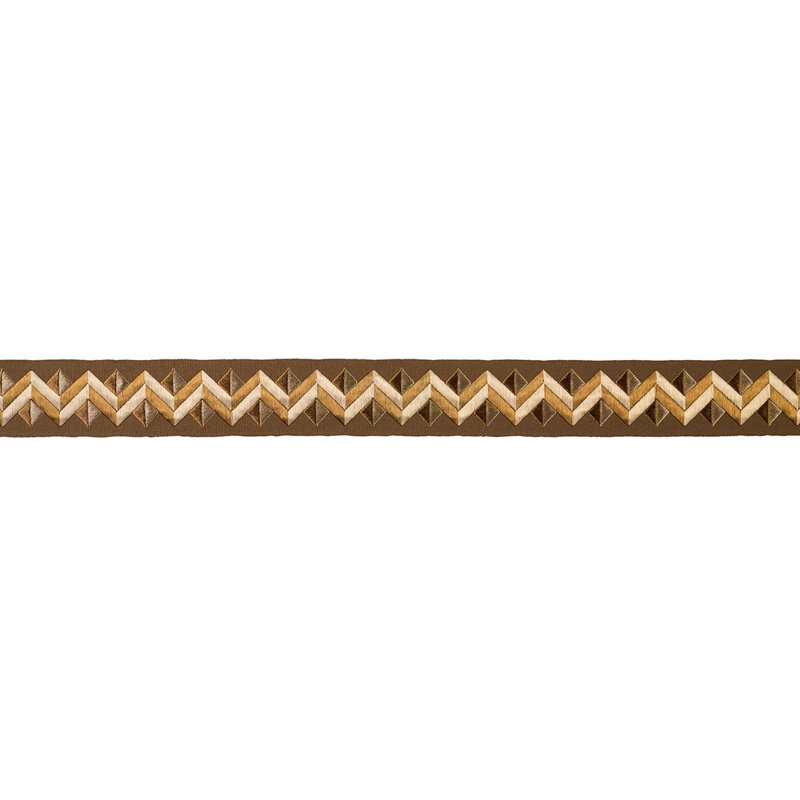 Garniture de ruban Zigzag Moderne, Brun