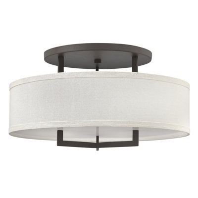 Plafonnier semi-encastré cylindrique à 3 lumières Hampton