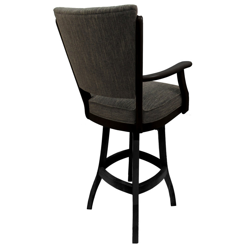Très grand tabouret pivotant en bois Irminger, Tabouret de bar (siège d'une hauteur de 30 po), Brown/Tan Frame