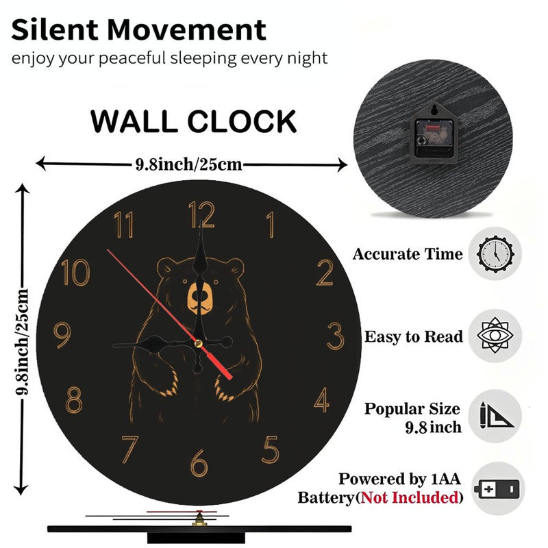 Horloge murale Black Bear