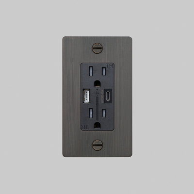 1G Combination Duplex Outlet And USB-A + C Charger / Without Logo