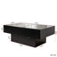 Table basse avec plateau coulissant, table centrale avec compartiment de rangement caché, table extensible pour le salon