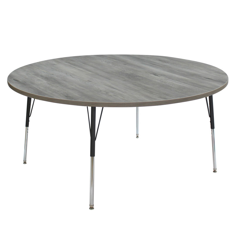Table d'activité avec pieds réglables La Madera, H 31,5 po x L 60 po x l 60 po, Bois gris clair / noir