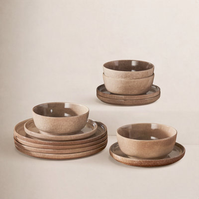 Service de table en porcelaine 12 pièces, service pour 4 Mcfall