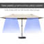 Parasol de terrasse rectangulaire en acier 15 'avec double face et base, protection solaire et manivelle pour terrasse de patio, café (parasol de patio)