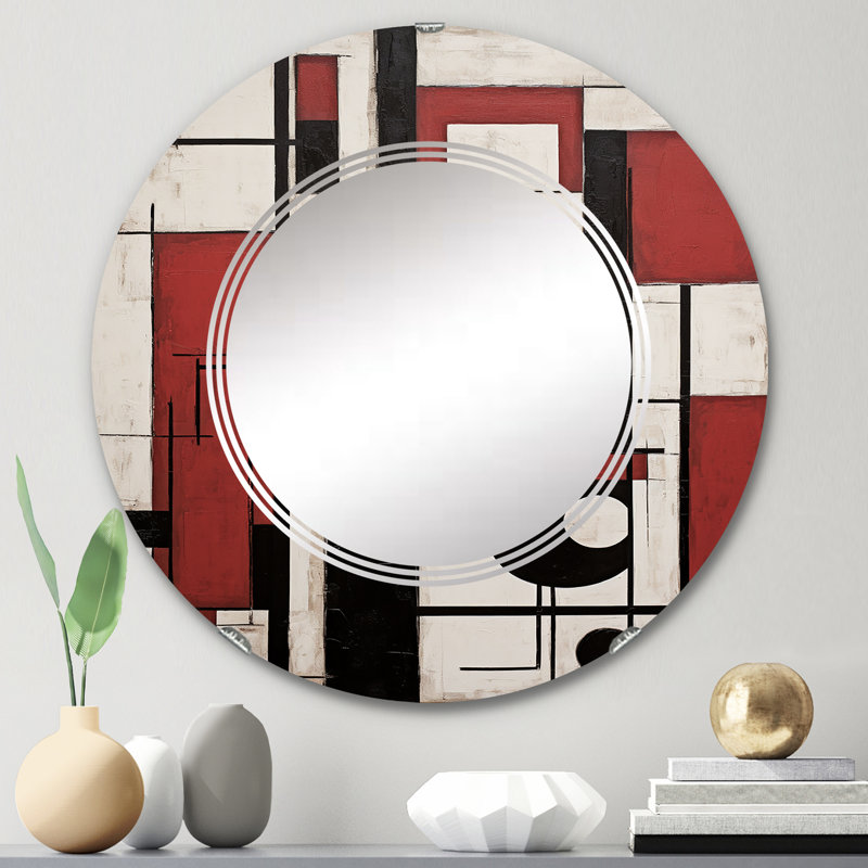 Kapalua - Miroir mural moderne rond, 24 po x 24 po