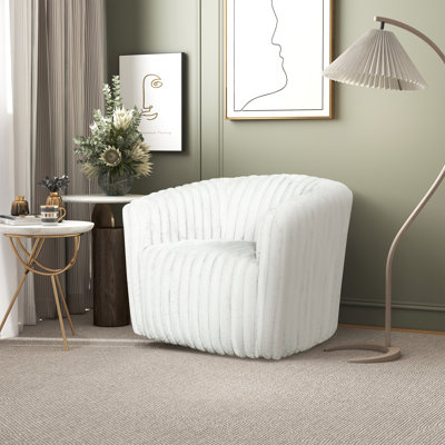 Aiker Velvet Swivel Barrel Chair